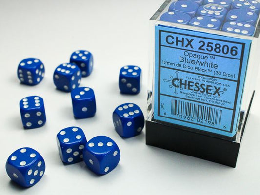 Chessex - Set de 36 dés 6 opaque - L'échoppe Du Mouton